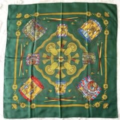 希少　Hermès エルメス　Les Tambours シルクスカーフ　カレ