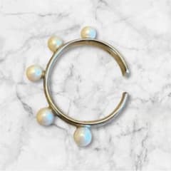 【美品】パールイヤーカフ シルバー　K18GP 金属アレルギー対応　結婚式