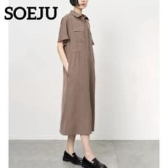 極美品✨SOEJU ソージュロングシャツワンピース ブラウン 2025SS 極美品✨SOEJU ソージュロングシャツワンピース ブラウン 2025SS