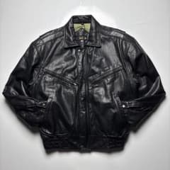 80s vtg short real leather bomber jkt - メルカリ