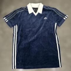 美品！Alexander wang×adidas ベロアポロシャツネイビーXSのサムネイル