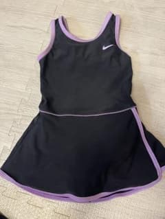 NIKE キッズ ワンピース水着 ブラック パープル　110cm