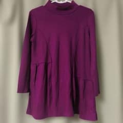 カットソー　 チュニック 　ハイネック WOOL毛混　M〜L