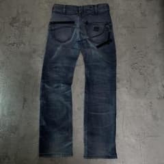 y2k マリテフランソワジルボー デニムパンツ L 立体裁断 ストラップ