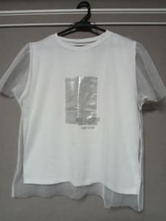 チュール袖切替 半袖Tシャツ ホワイト XL　クラシカルエルフのサムネイル