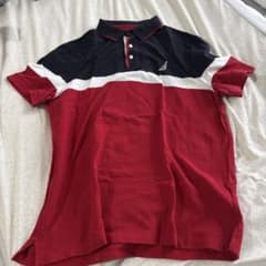 NAUTICA ポロシャツ ネイビー レッド ホワイト Lのサムネイル