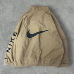 美品 NIKE ウィンドランナー キャンバス ジャケット 2XL ベージュ 刺繍