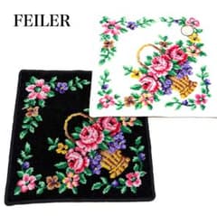 新品 未使用 FEILER【フェイラー】タオルハンカチ 2枚セット 花かご
