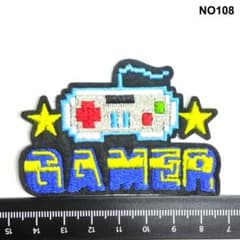 NO108 【アイロンワッペン】ゲーム機 GAMERゴ 刺繍 アップリケのサムネイル