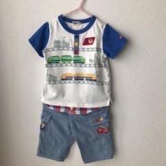 値下げ　ミキハウス Tシャツ パンツ　上下セットのサムネイル
