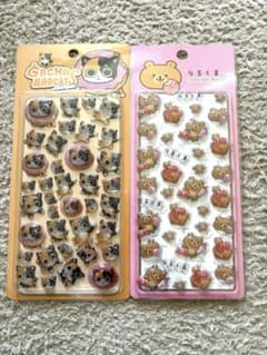 ぷっくりシール 立体シール りるくま、ガチャバッドキャッツ セットのサムネイル