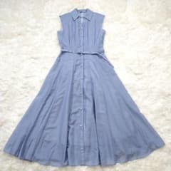 極美品✨アプワイザーリッシェ 洗えるパール釦シアーシャツワンピース 