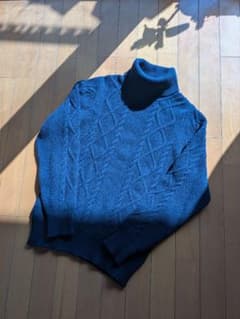 英国 老舗 最上級 William Lockie タートルネック ニット ウール