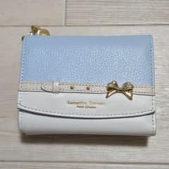 kuku様専用 SamanthaThavasa 二つ折り財布 水色 ホワイト - メルカリ