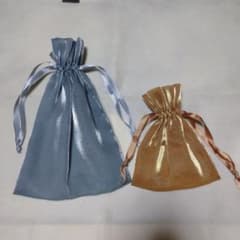 ラティス巾着ポーチ 2枚セット 光沢素材のサムネイル