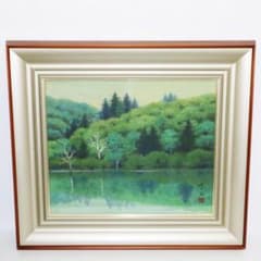 箕輪春光 『彩映』 共シール 絵画 油彩 F8号 箕輪芳二 真作