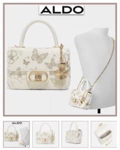 ALDO ホワイト 蝶々柄 ショルダーバッグ