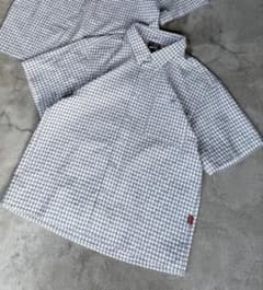 BELVET Cropped checkered shirt ホワイト M - メルカリ