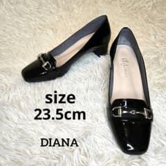 【未使用級】DIANA ビットローファー 23.5㎝ 未使用級 ダイアナ ビットローファー23.5cm スクエアトゥ チャンキー
