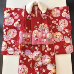 ⭐︎花うさぎ 七五三 3歳 女の子のお祝い着 フルセット 被布セットのサムネイル