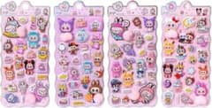 ぷにぷに立体シール 4セット 3Dデコシール かわいい動物デザイン ぷっくり触感のサムネイル