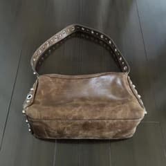 ZARAスタッズ付きブラウンショルダーバッグのサムネイル