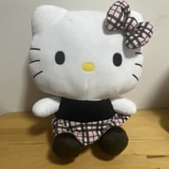 ハローキティ ぬいぐるみ チェック柄リボンのサムネイル