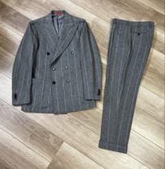 参考定価50万円 ISAIA ストライプ ダブル セットアップ スーツ 48