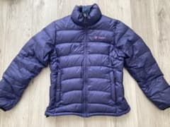Foxfire ネイビー ×ピンクドット柄 フェザー入りダウンジャケットのサムネイル