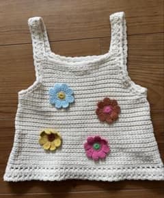 ZARA ベビーベスト 花柄モチーフ編み 80 90のサムネイル