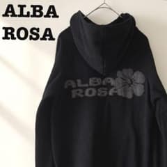 【超激レア/裏地総柄】アルバローザ ALBA ROSA ナイロンジャケットY2K 日本製 ALBA ROSA アルバローザ パーカー スウェット ブラック Y2K