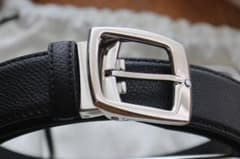 【未使用長期保管品】Montblanc レザー ベルト 黒 長さ120㎝×幅3㎝ 未使用長期保管品】Montblanc レザー ベルト 黒 長さ120㎝×幅3