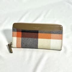 美品✨ブルーレーベル BLUE LABEL PVC長財布 チェック オレンジ - メルカリ