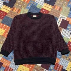 【希少】ヴィンテージ 80s エルエルビーン バーズアイ ニット XL 黒赤のサムネイル