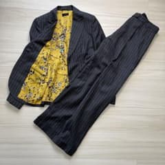 【美品】 ポールスミス ブラック パンツスーツ ストライプ 裏地花柄 総裏 2B 美品】 ポールスミス ブラック パンツスーツ ストライプ 裏地花