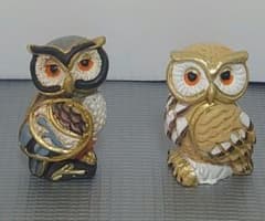 カラフル フクロウ 縁起物 置物 ミニチュア 9体セットのサムネイル
