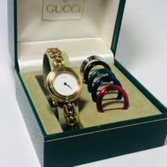 稼働】 箱付き GUCCI グッチ チェンジベゼル 1200L 6色 ゴールド