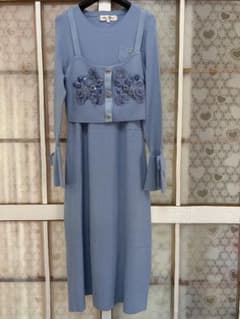 ◇ スーパービューティー 42 ロングニットワンピース ＆ビスチェ 2点