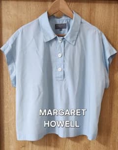 MARGARET HOWELL 半袖コットンシャツ ライトブルー サイズⅡ - メルカリ