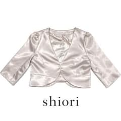shiori バックリボン サテンボレロ シャンパンベージュ系　M 結婚式