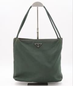プラダ PRADA トートバッグ ナイロン 三角ロゴ カーキ 肩掛け可能