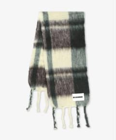 JIL SANDER チェック柄 フリンジ ウール モヘア ストール - メルカリ