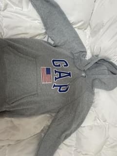 GAP パーカー グレー 星条旗ロゴ Mサイズ　アメカジのサムネイル