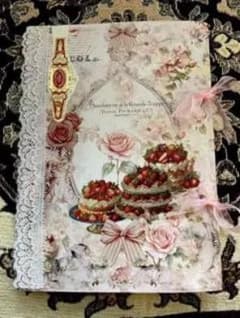 ハンドメイド コラージュノート 薔薇とケーキのサムネイル