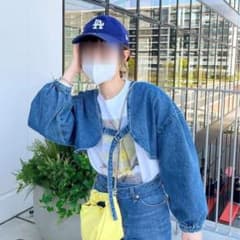 デニムクロップドジャケット☆バルーンスリーブ☆ショート丈☆24時間