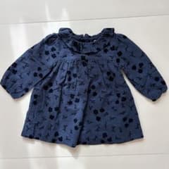 ZARA BABY ネイビー花柄 ワンピース(86cm)のサムネイル