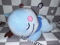 圧縮なし！ ざわざわ森のがんこちゃん　のんびりおやすみBIGぬいぐるみ ブルー