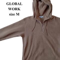 GLOBAL WORK ボアハーフジップパーカー ブラウン M【22】のサムネイル