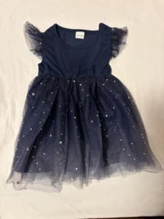 ネイビー 星と月刺繍 ワンピース 12-18Mのサムネイル