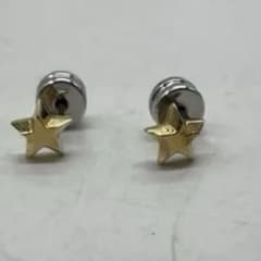 ete（エテ） スタッドピアス 星モチーフ シルバー925 × ゴールドカラー